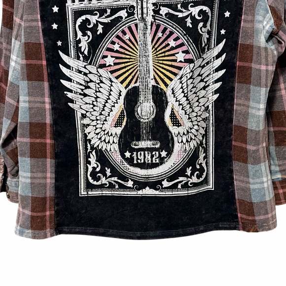 ALTAR'D STATE Plaid Long Sleeve Nashville Patch Button Down Shirt XS - Picture 9 of 16